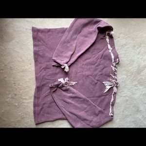 Handcrafted, feminine, mauve sweatshirt